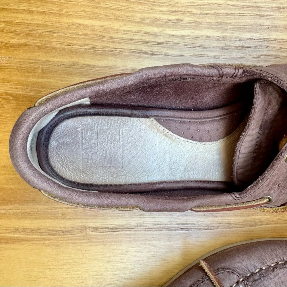 FRYE NAYA boat Shoes Leather Flats In Cinnamon Brown Women’s 7